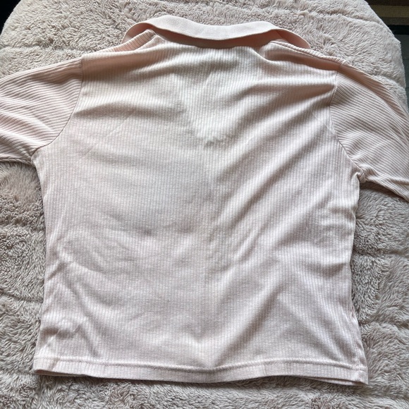 Baby Pink Cable Knit Button Up L - Picture 2 of 3